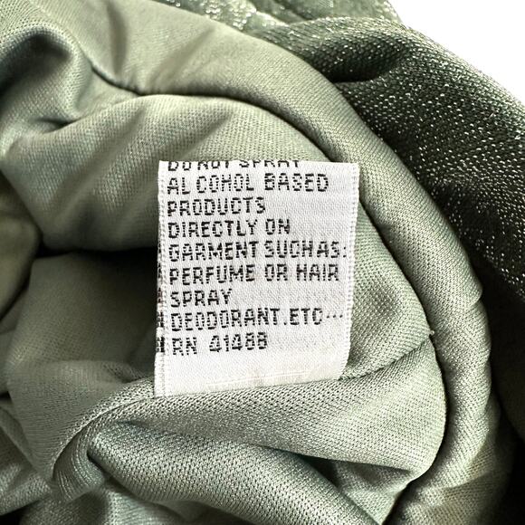 NWT Ieena Mac Duggal Women's Plus Size 49088 Faux Wrap Shimmery Gown Green 14 - Picture 14 of 14